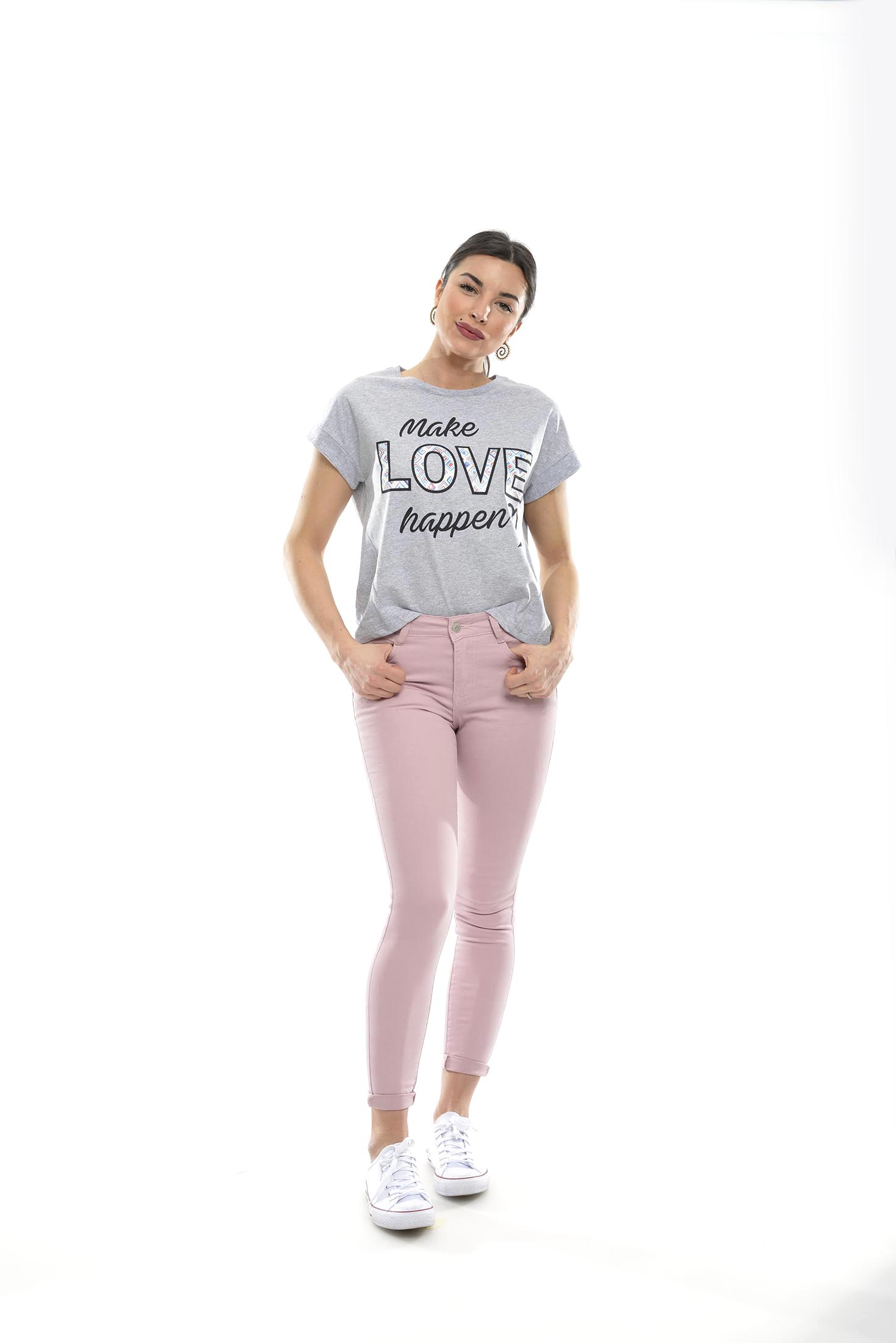 MAKE LOVE T-SHIRT grey - immagine 2