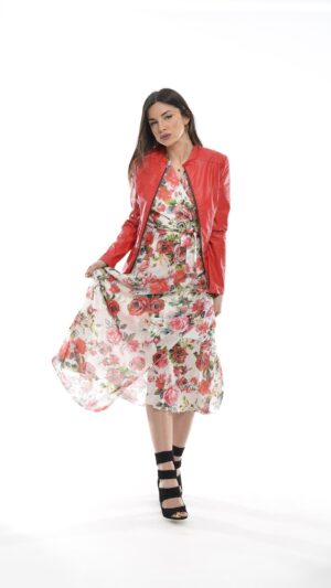 INDIANA GIACCA ECOPELLE red